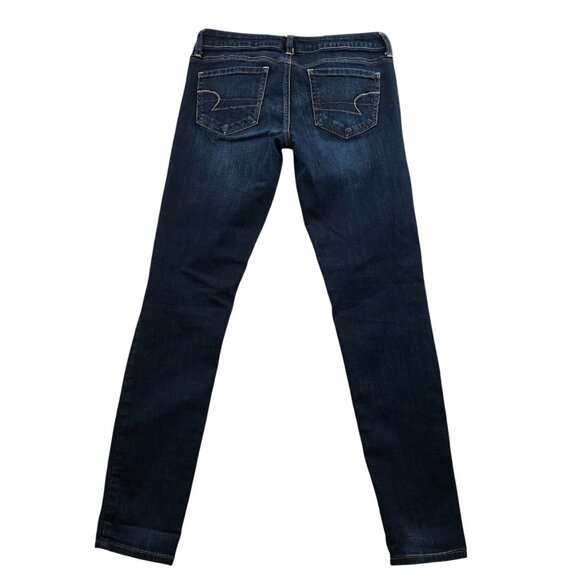 American Eagle Womens Jeans Size 4 Skinny Ankle Distressed Classic Casual Blue - Picture 2 of 15
